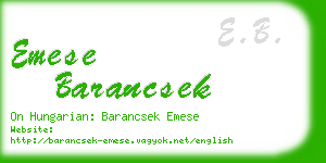 emese barancsek business card